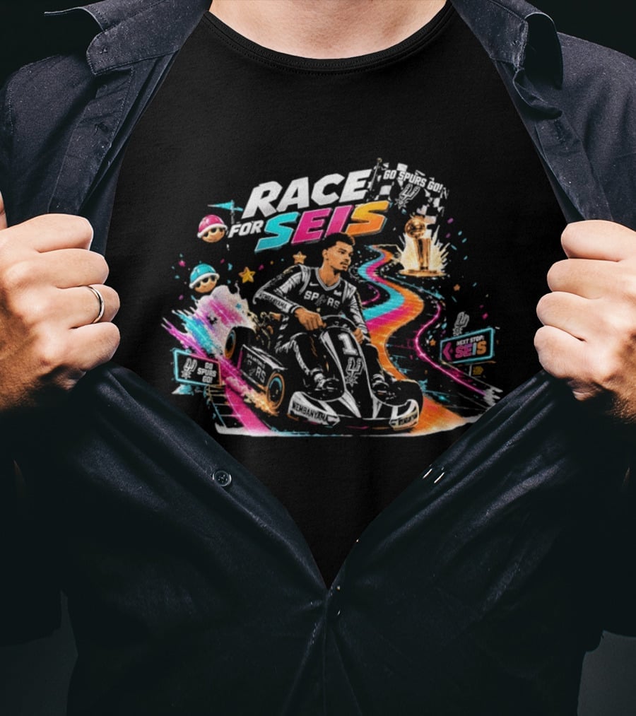 Race For Seis Victor Wembanyama San Antonio Spurs Karting Adventure T-Shirt