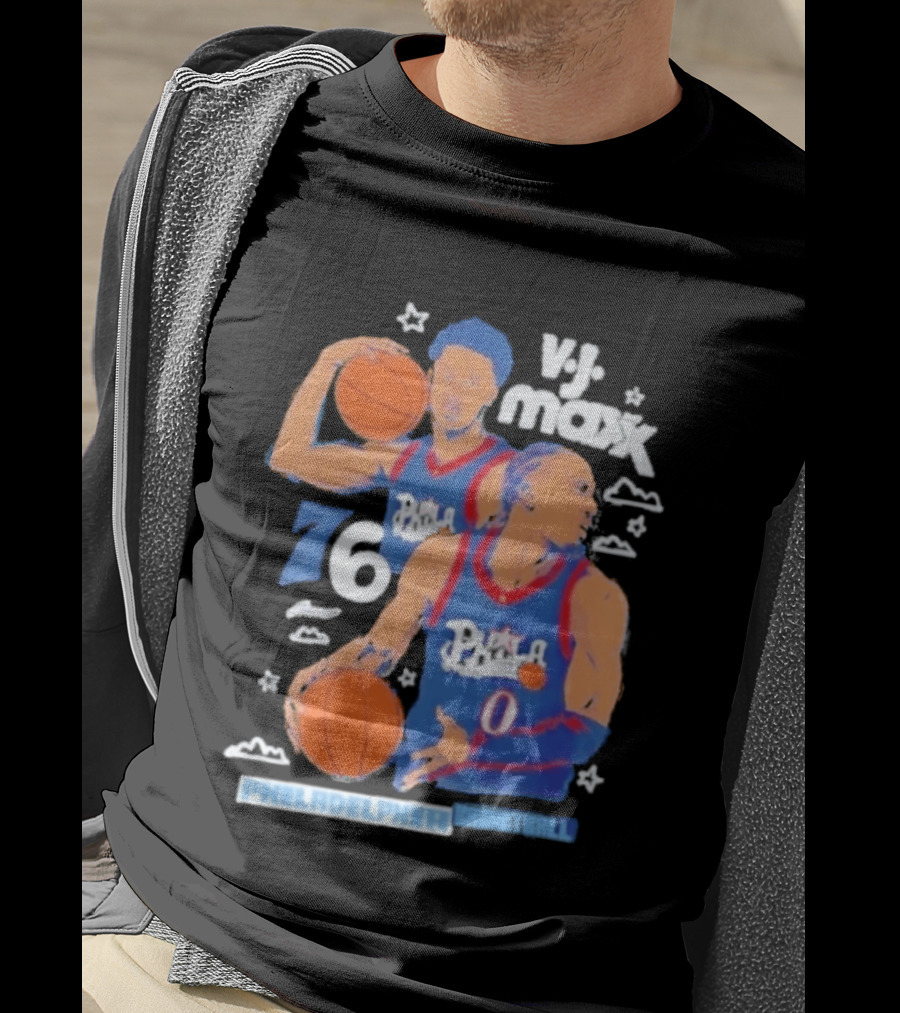 Vj Maxx Philadelphia 76ers Basketball Cartoon Nba 2026 T-Shirt