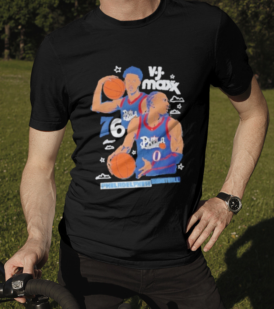 Vj Maxx Philadelphia 76ers Basketball Cartoon Nba 2026 T-Shirt
