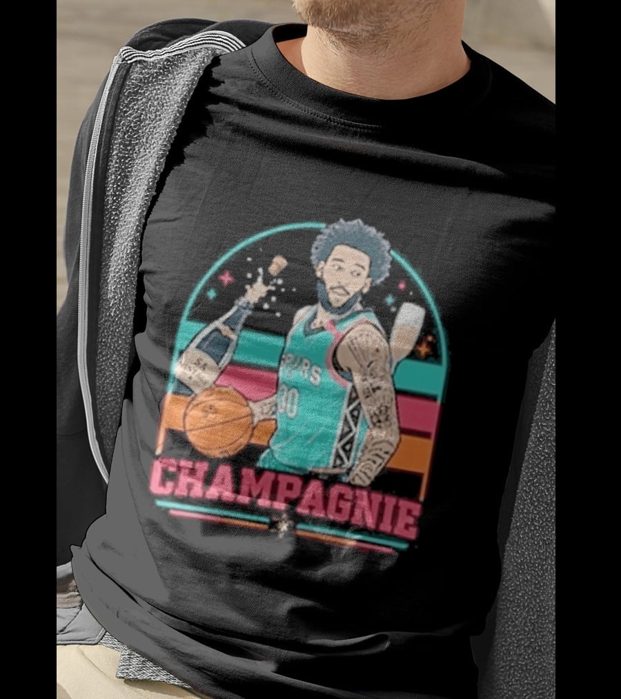 San Antonio Spurs Julian Champagnie 90s Style Basketball T-Shirt