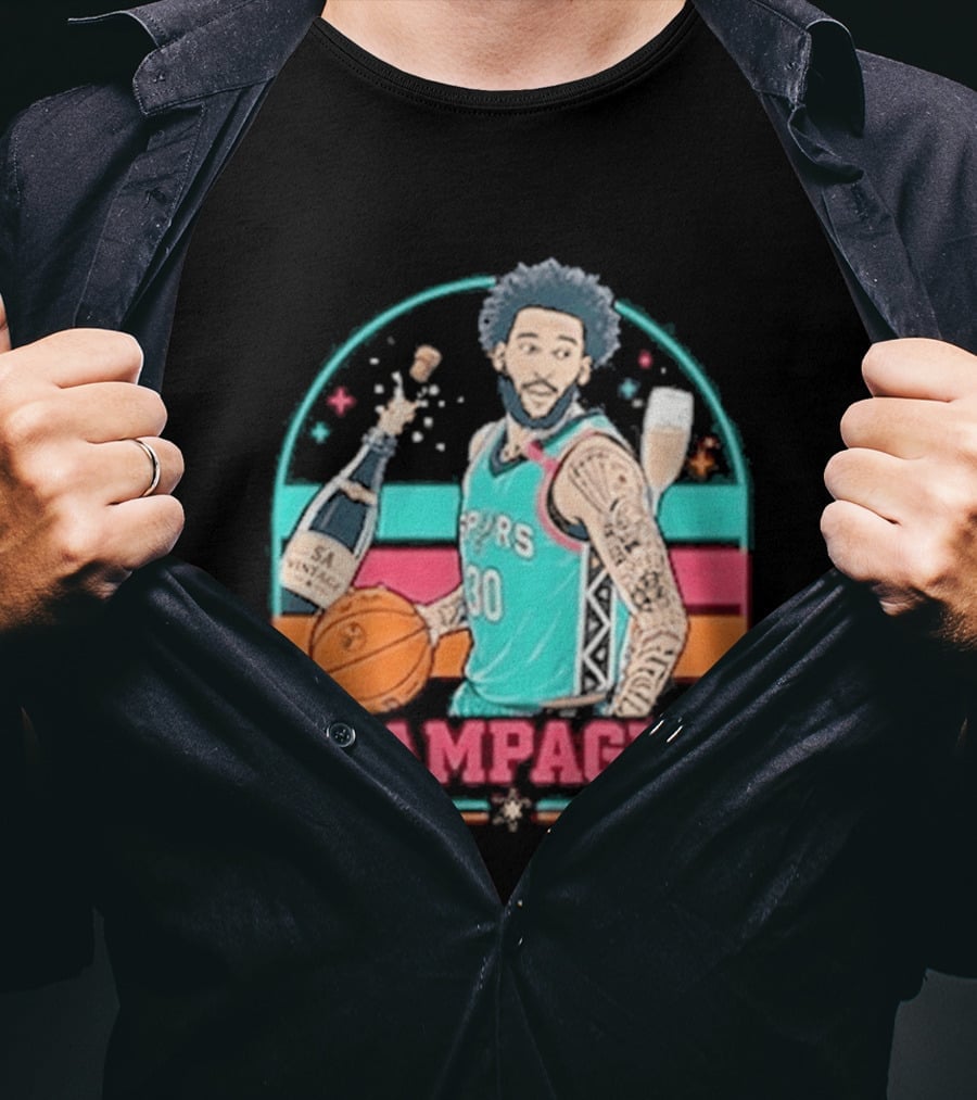 San Antonio Spurs Julian Champagnie 90s Style Basketball T-Shirt