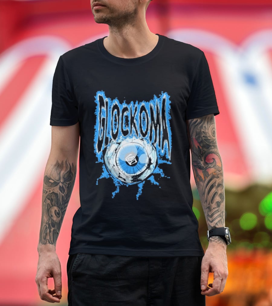 Key Glock Glockoma Eyeball Blue Splash T-Shirt