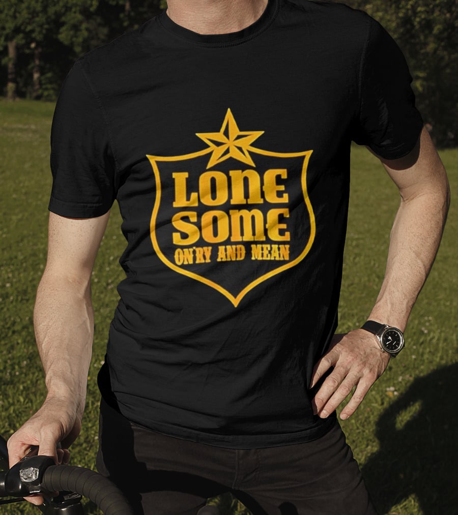 Lonesome On'ry And Mean Lone Star Shield T-Shirt