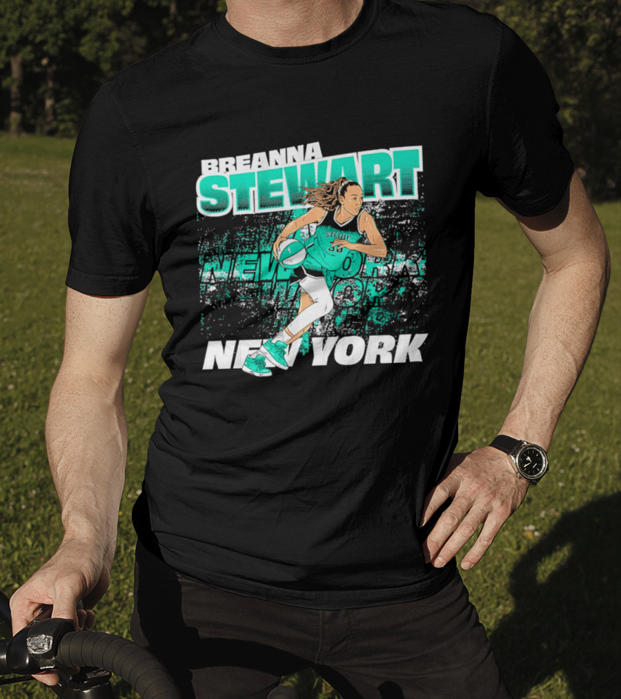 Breanna Stewart New York Basketball Player Action T-Shirt
