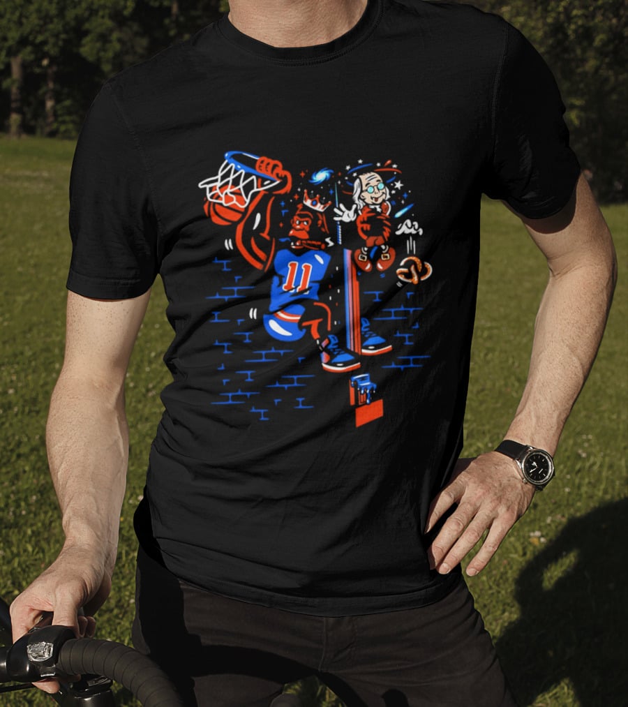 New York Knicks Basketball Number 11 Dunking Action T-Shirt