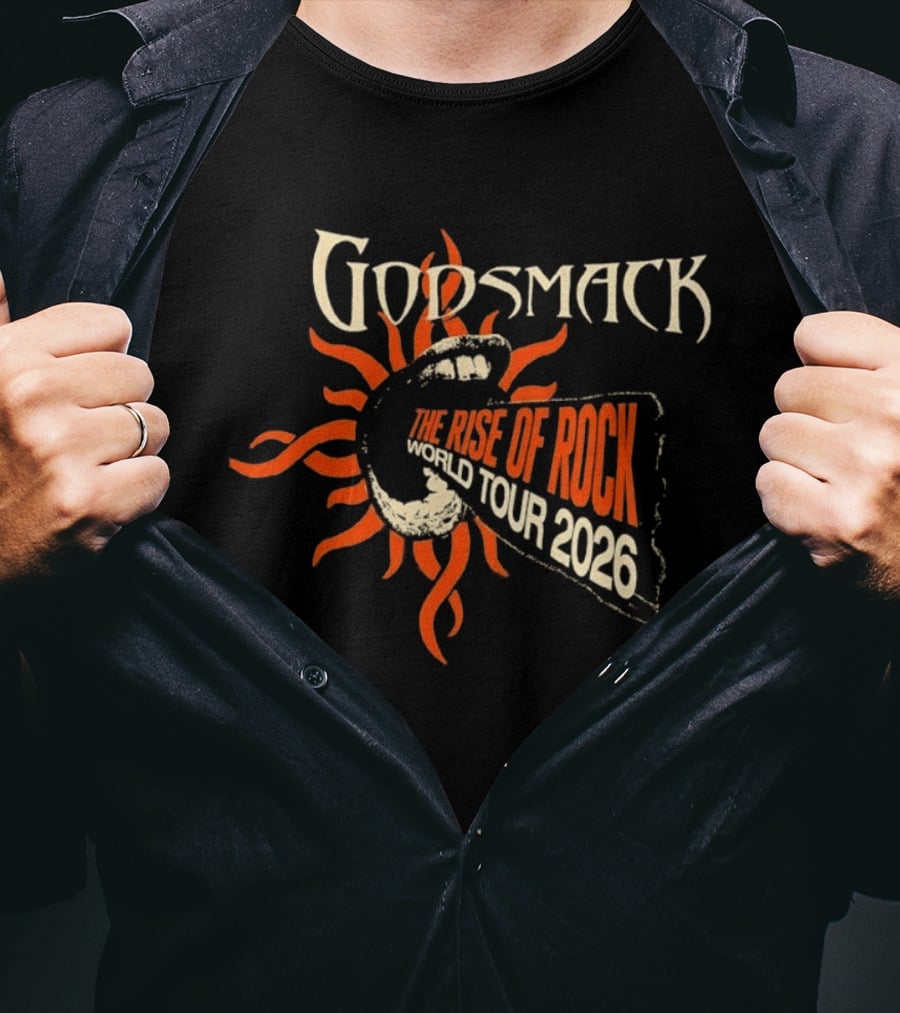 Godsmack The Rise Of Rock World Tour 2026 Sunburst Admat T-Shirt