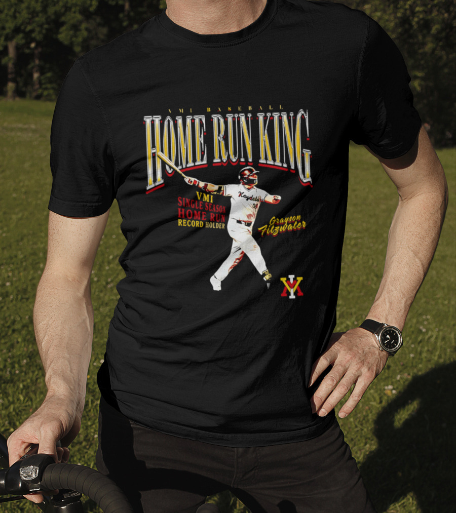 VMI Baseball Home Run King Grayson Fitzwater Single Season Record Holder T-Shirt