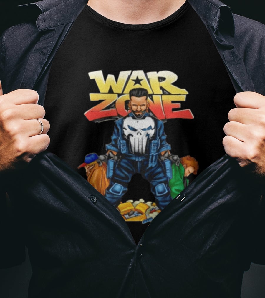 War Zone Original Cartoon Character With Two Enemies T-Shirt