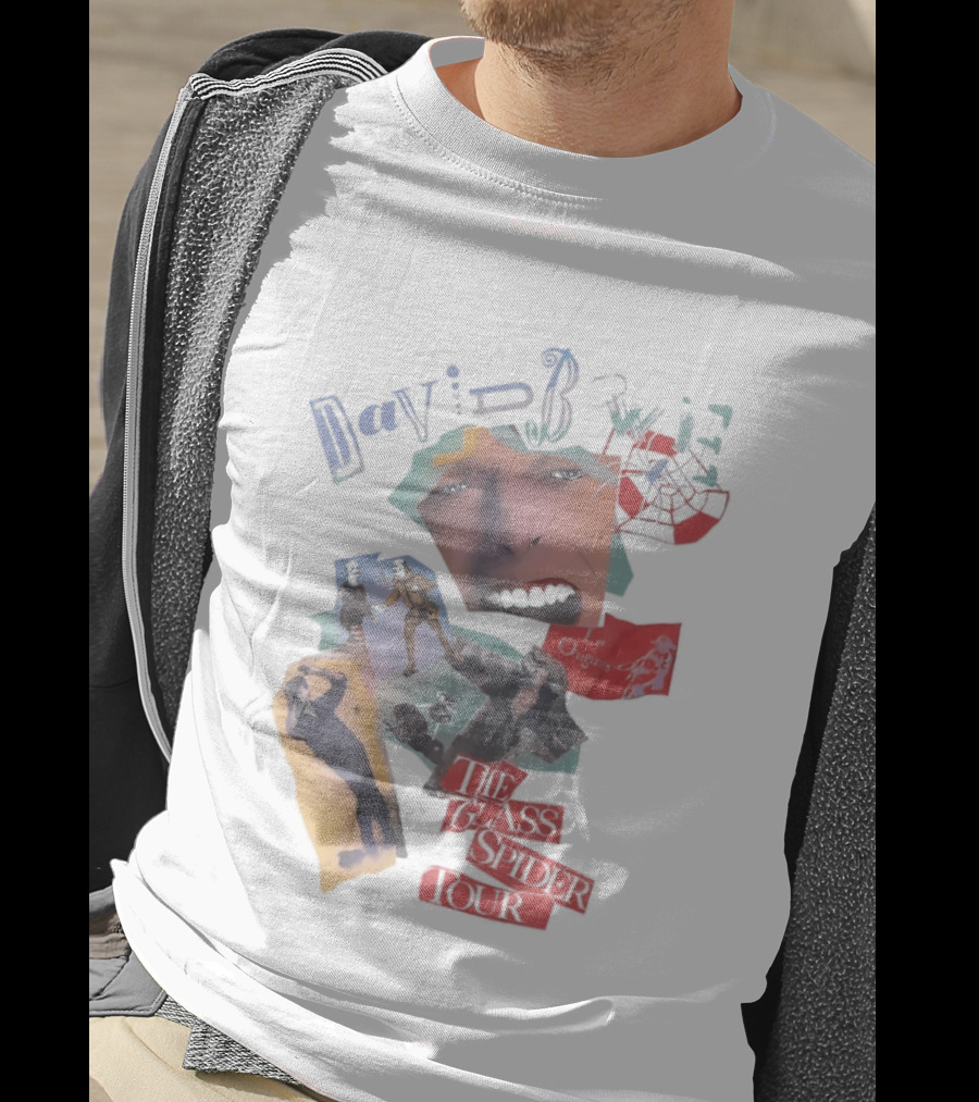 David Bowie The Glass Spider Tour Collage Face 80s Legends T-Shirt