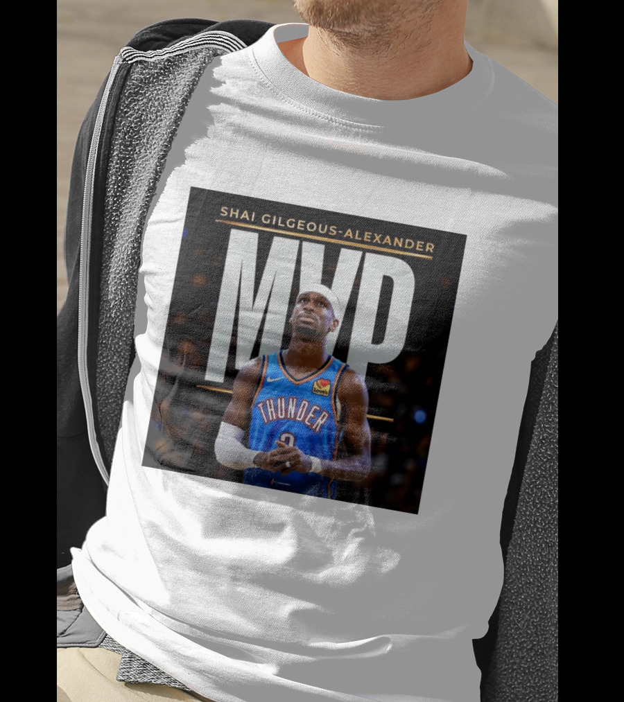Shai Gilgeous Alexander Thunder MVP Celebration T-Shirt