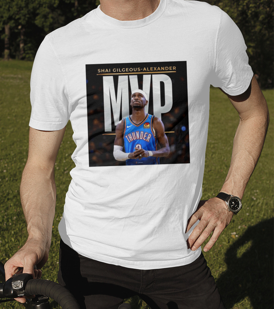 Shai Gilgeous Alexander Thunder MVP Celebration T-Shirt