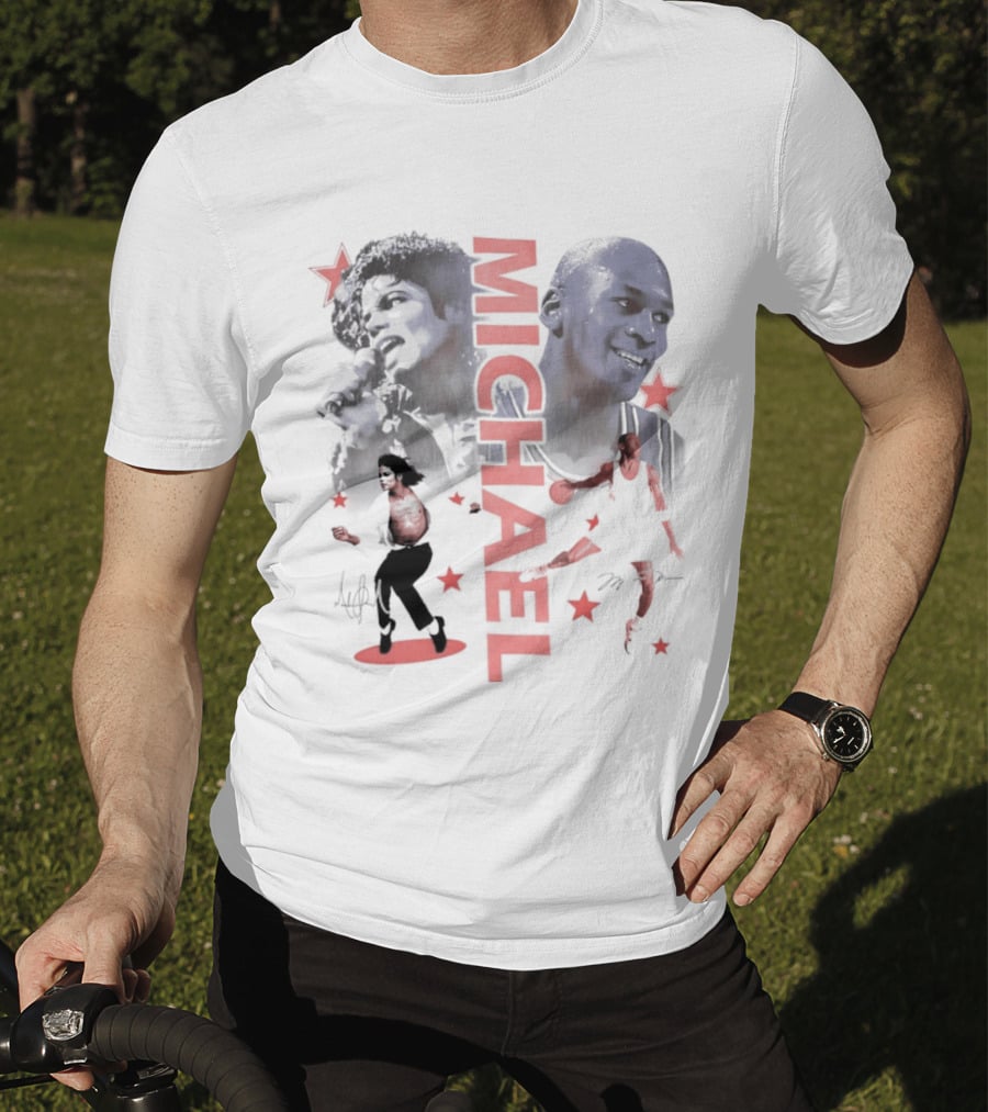 Michael Jordan Michael Jackson Two Legends Signatures Bootleg T-Shirt