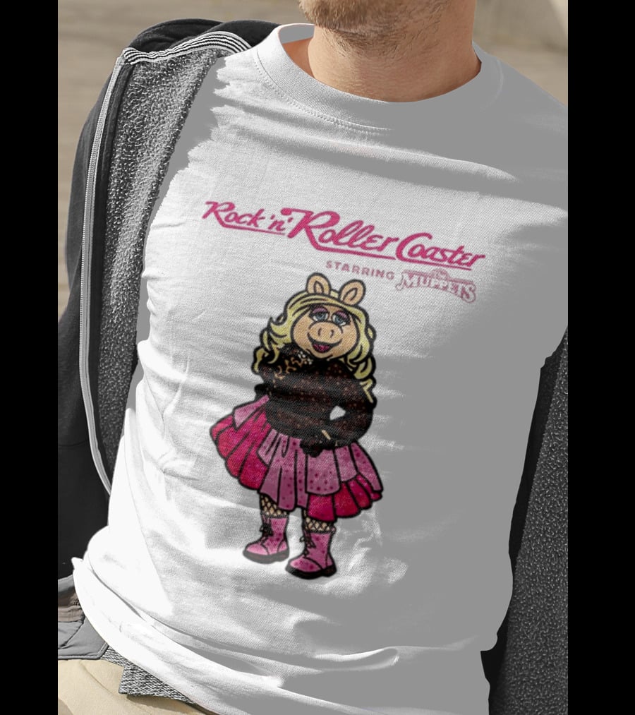 Miss Piggy Rockin' Roller Rhinestone Disney Muppets Couture Fashion T-Shirt