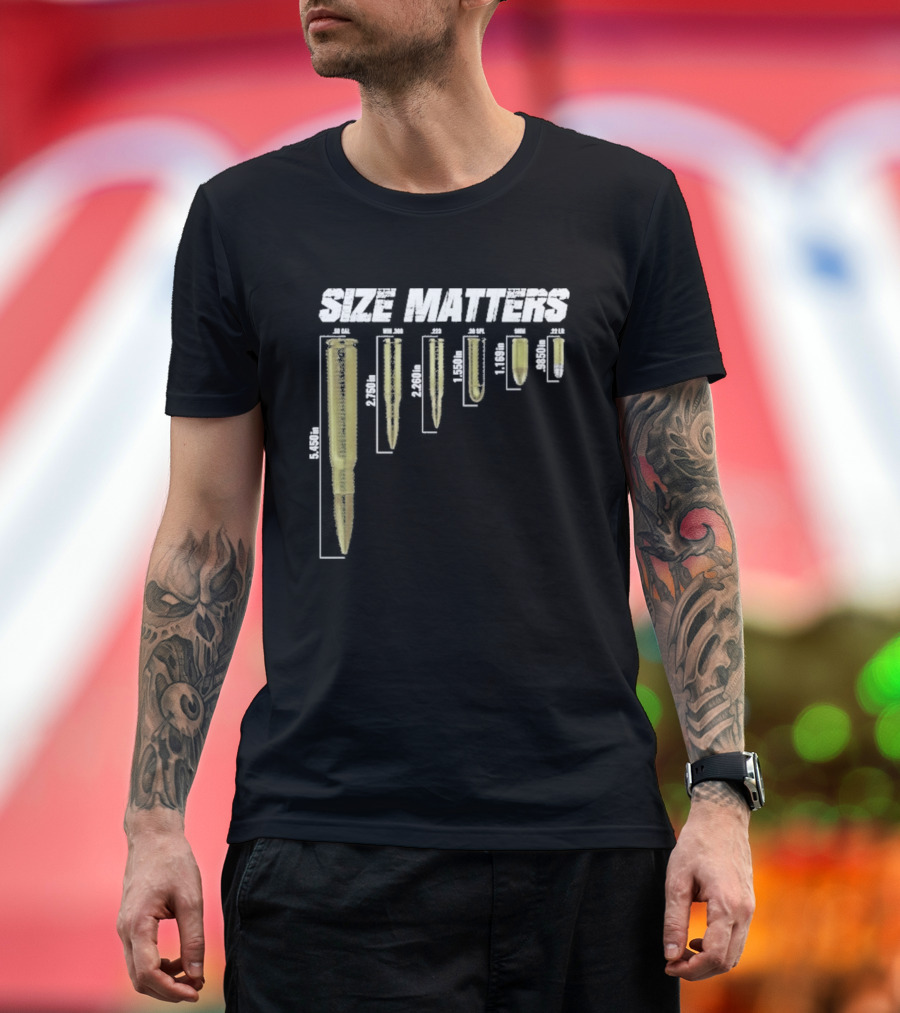 Size Matters Bullet Cartridge Sizes T-Shirt