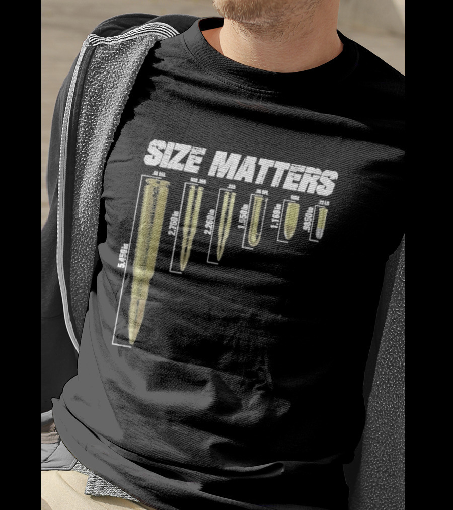 Size Matters Bullet Cartridge Sizes T-Shirt