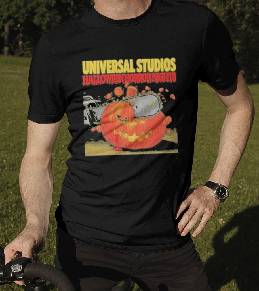 Universal Studios Halloween Horror Nights Pumpkin Chainsaw T-Shirt
