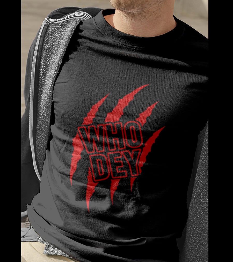 Who Dey Claw Cincinnati Bengals White Orange Black T-Shirt