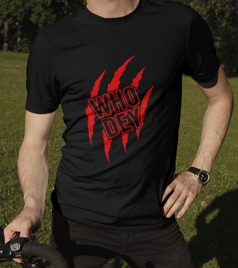 Who Dey Claw Cincinnati Bengals White Orange Black T-Shirt