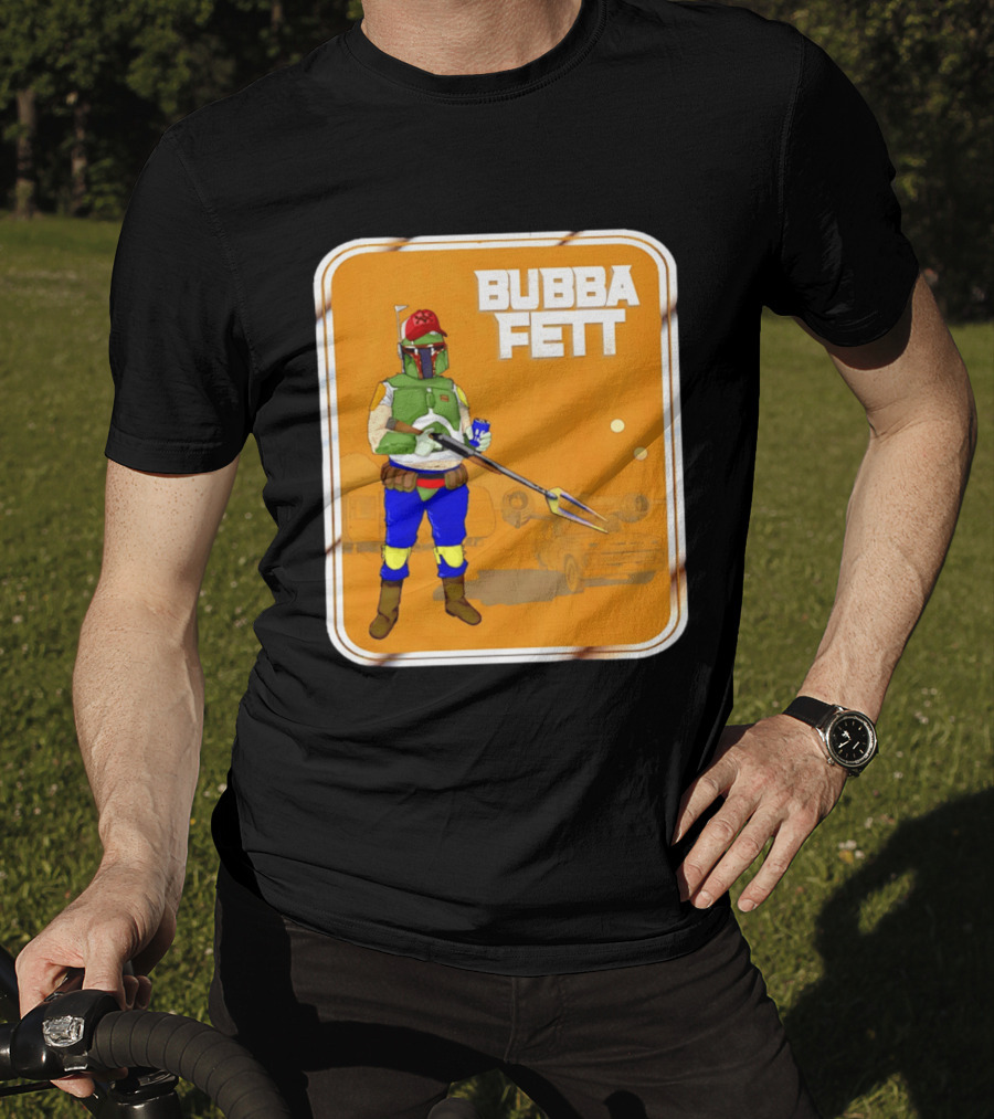 Bubba Fett Cartoon Camper And Spaceship T-Shirt