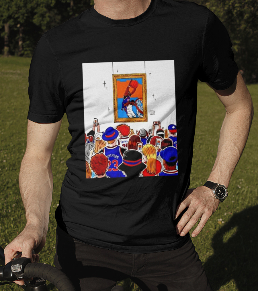 Mitchell Robinson New York Knicks Dunk Over Joel Embiid Crowd T-Shirt
