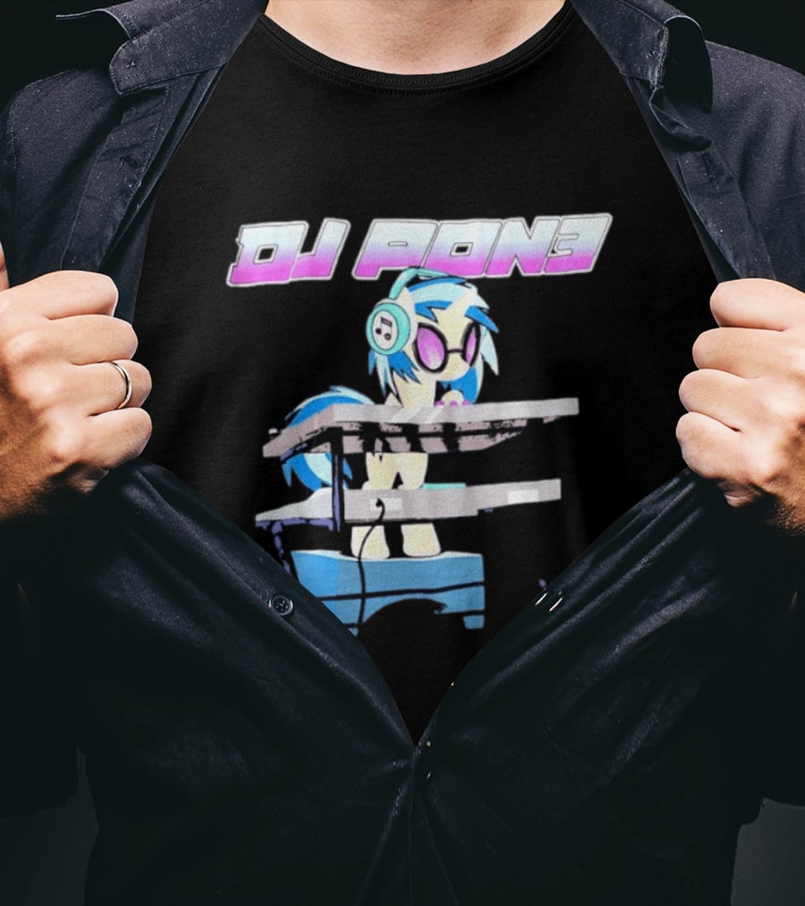 DJ Pon3 My Little Pony Character With Headphones And Turntable T-Shirt