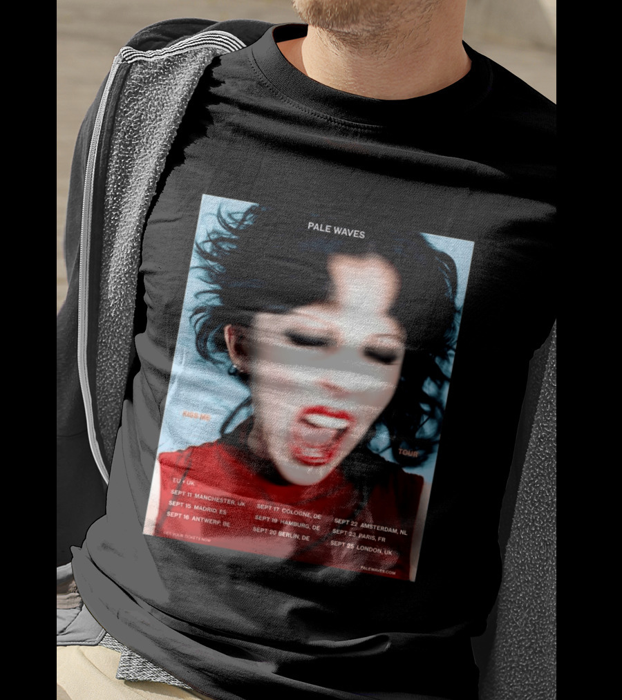 Pale Waves Kiss Me Tour 2026 EU UK Dates September Manchester Madrid Antwerp Cologne Hamburg Berlin Amsterdam Paris London T-Shirt
