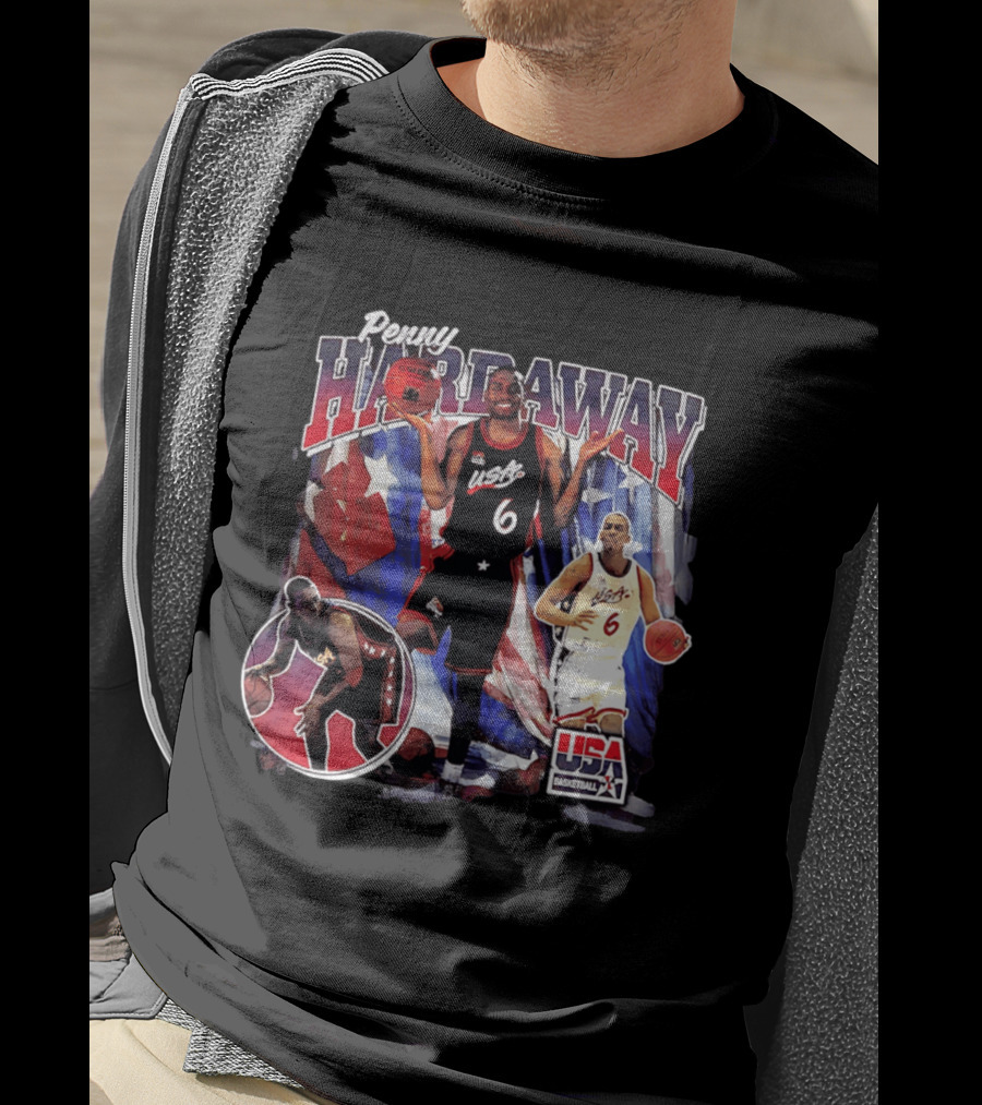 Penny Hardaway USA Basketball Legend Stars And Stripes USA Basketball T-Shirt