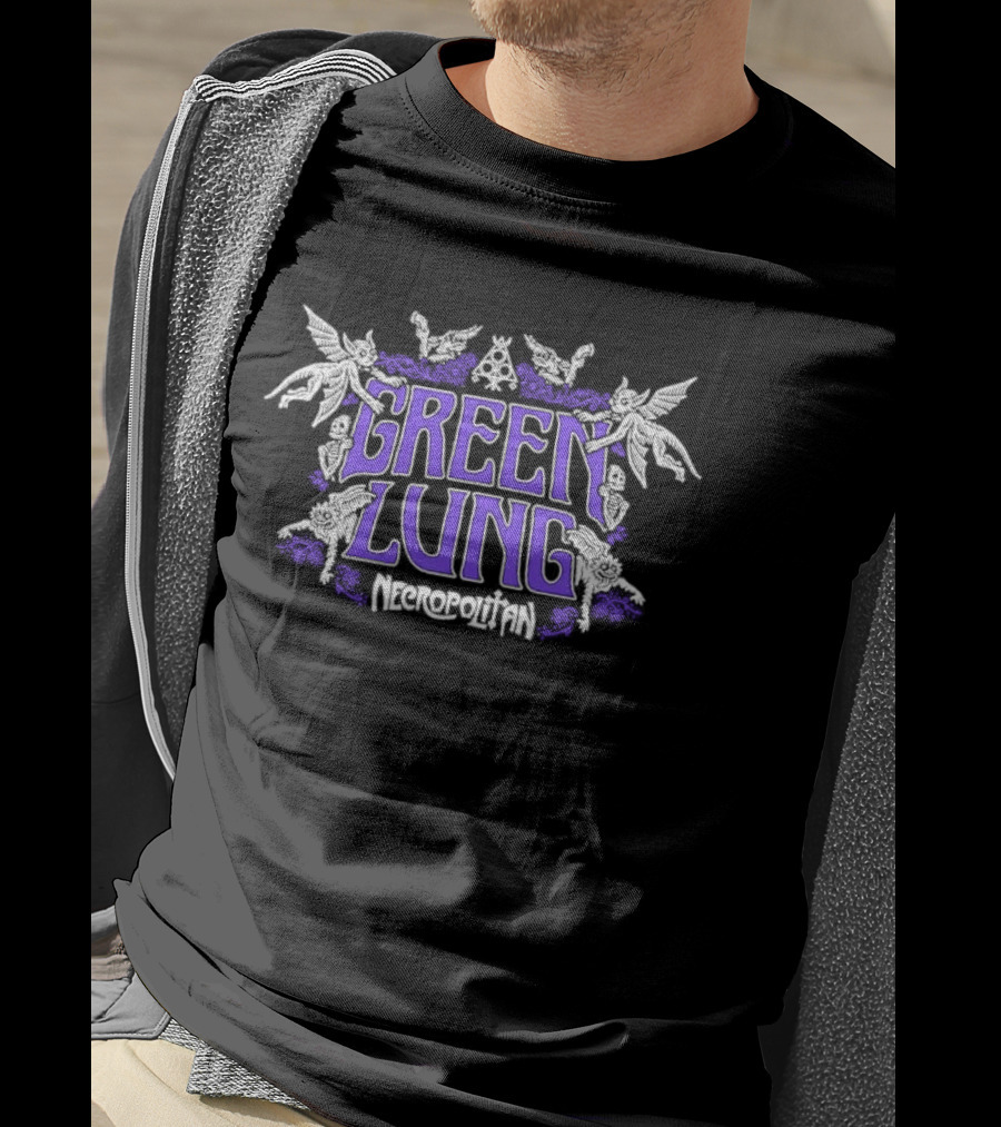 Green Lung Necropolitan Gothic Band Motif T-Shirt