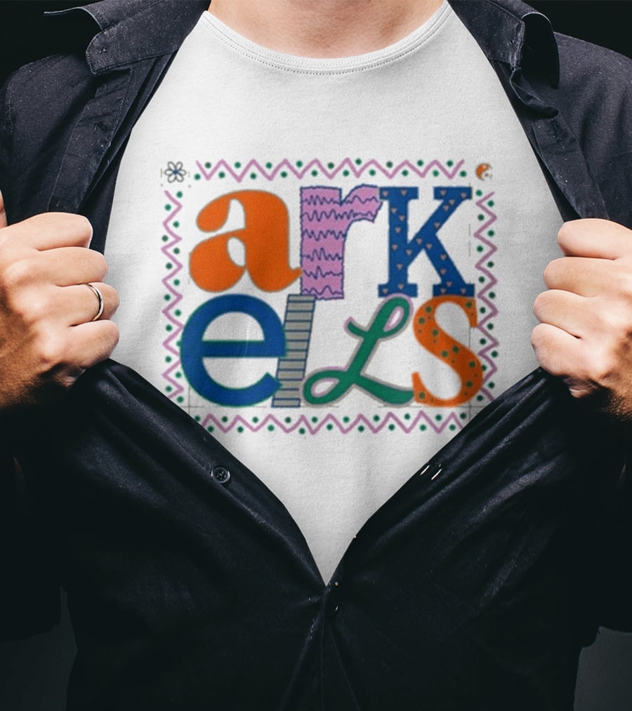 Arkells Colorful Hippie Font With Decorative Border T-Shirt