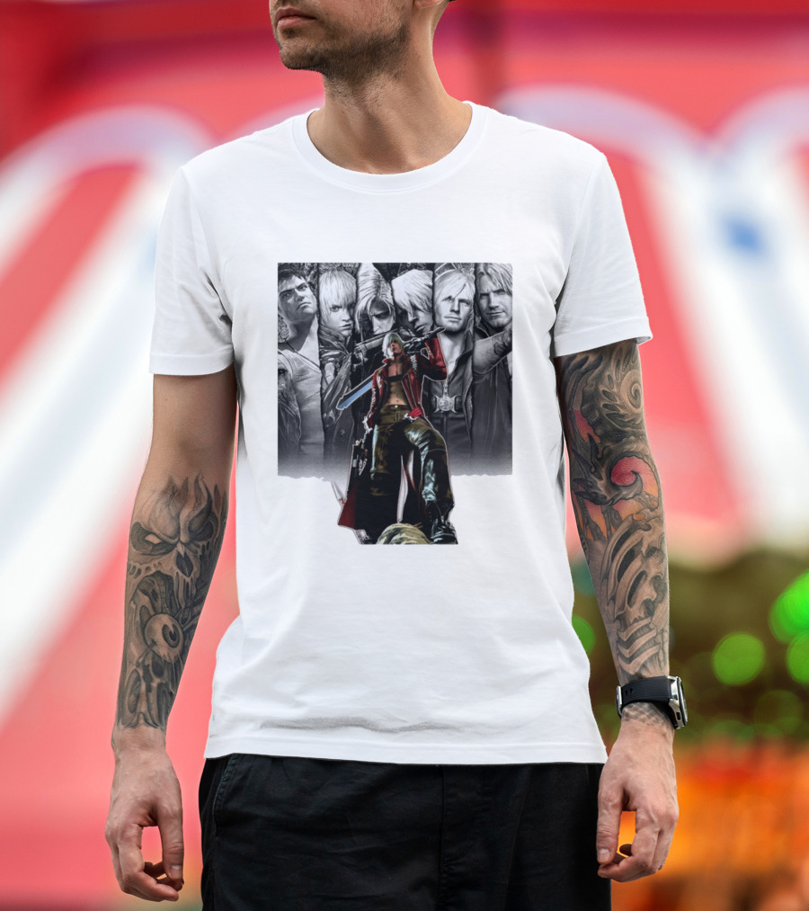 Dante Gen Devil May Cry Anime Collage Character Montage T-Shirt