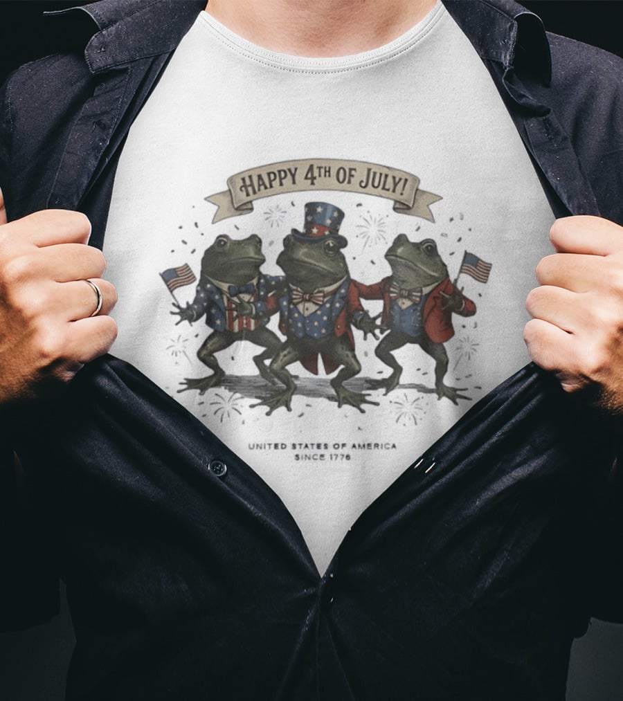 Frogs America 250 Happy 4th Of July Independence Day Celebration T-Shirt