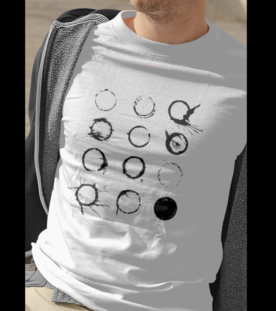 Periphery A Pale White Dot Coffee Ring Pattern Circles T-Shirt