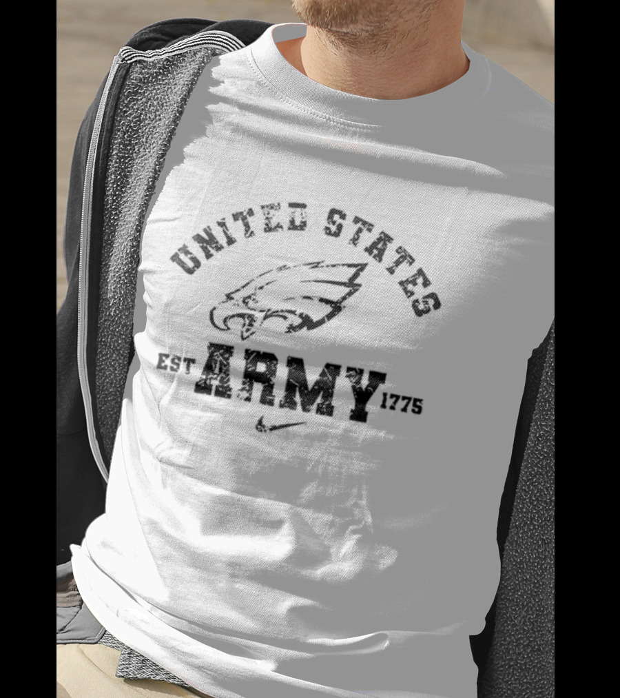 Philadelphia Eagles United States Army Est 1775 Eagles Skull Once A Soldier Always A Soldier T-Shirt