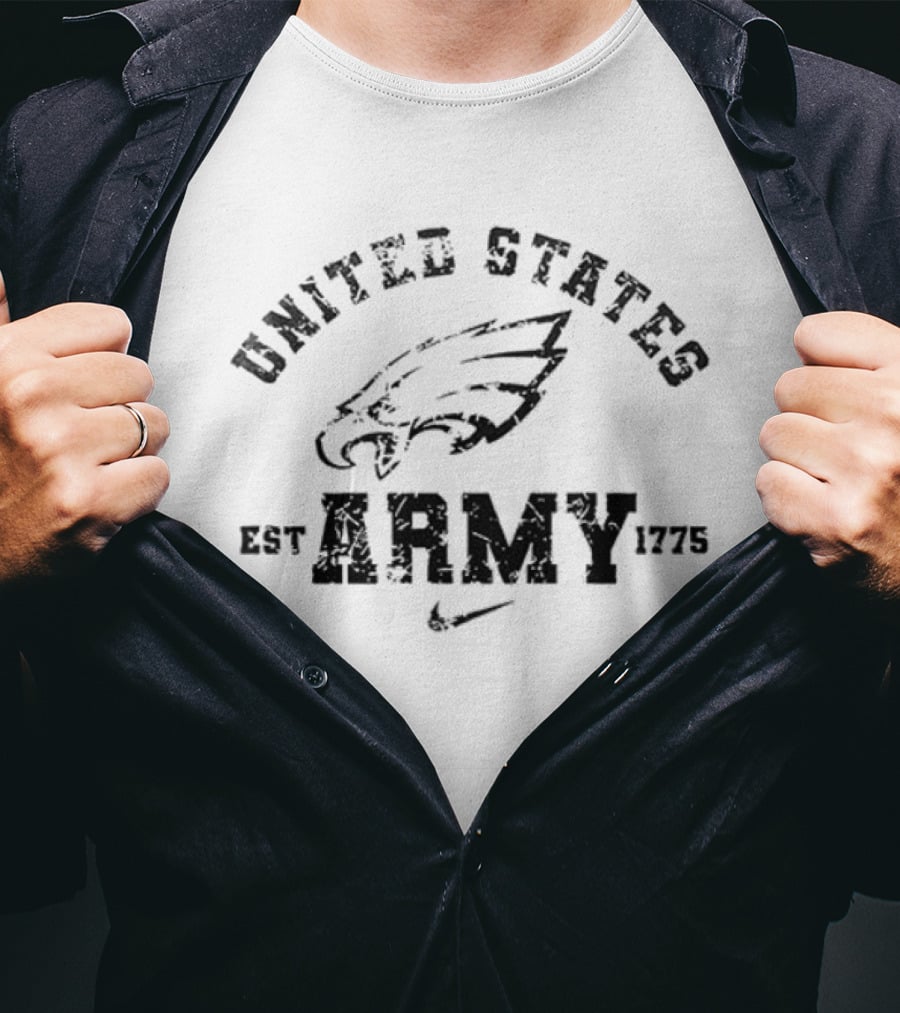Philadelphia Eagles United States Army Est 1775 Eagles Skull Once A Soldier Always A Soldier T-Shirt