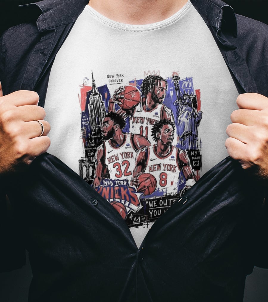 New York Knicks Jalen Brunson Karl Anthony Towns OG Anunoby We Outside You Heard NBA T-Shirt