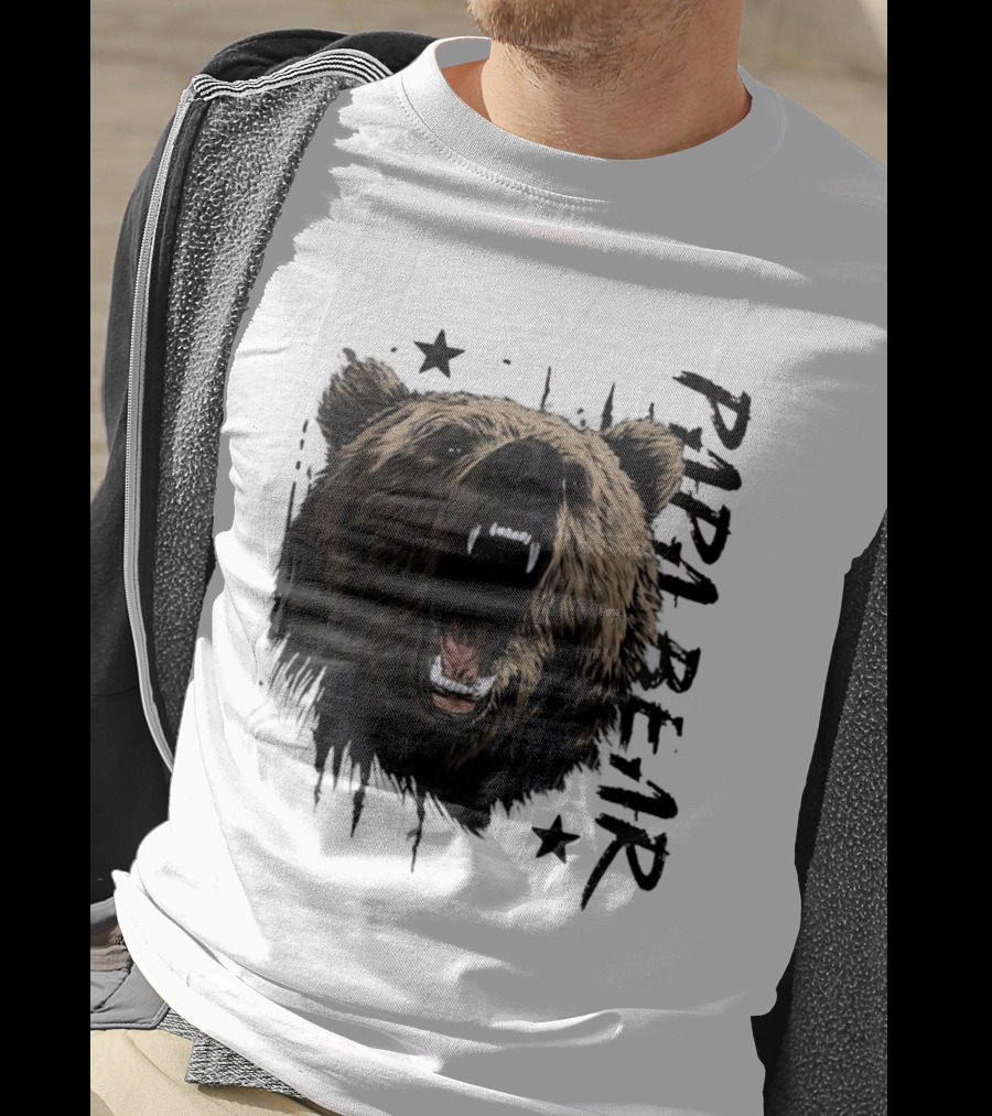 Roaring Grizzly Bear Papa Bear Fierce Wildlife Expression T-Shirt