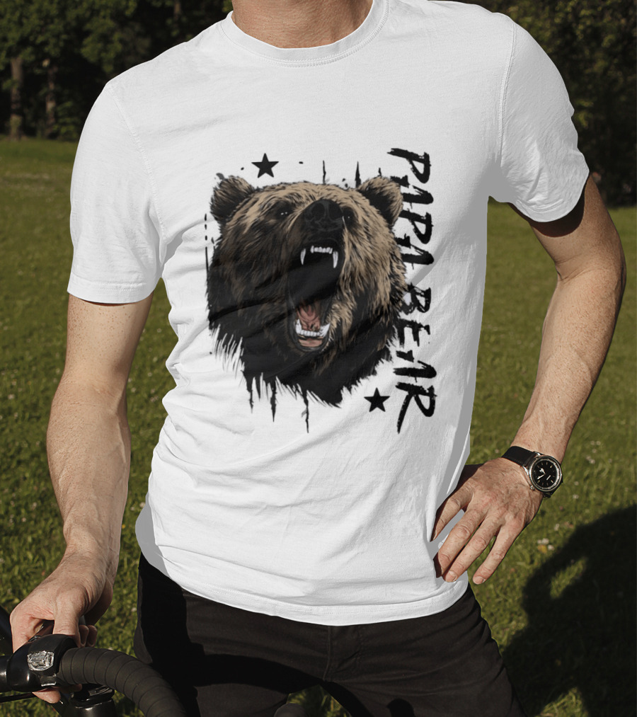 Roaring Grizzly Bear Papa Bear Fierce Wildlife Expression T-Shirt