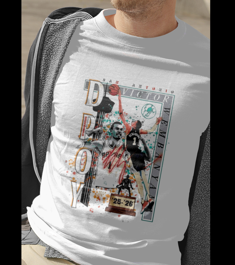 San Antonio Spurs DPOY Victor Wembanyama 25 26 T-Shirt