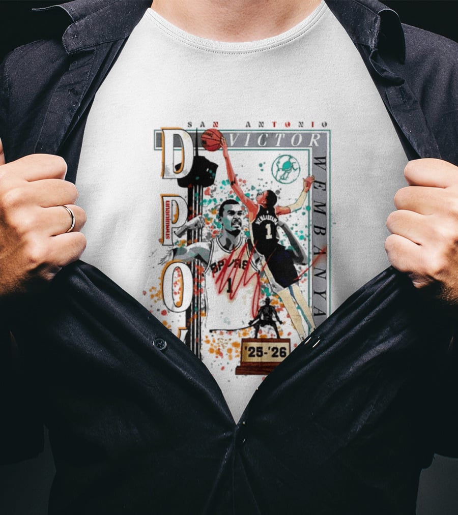 San Antonio Spurs DPOY Victor Wembanyama 25 26 T-Shirt