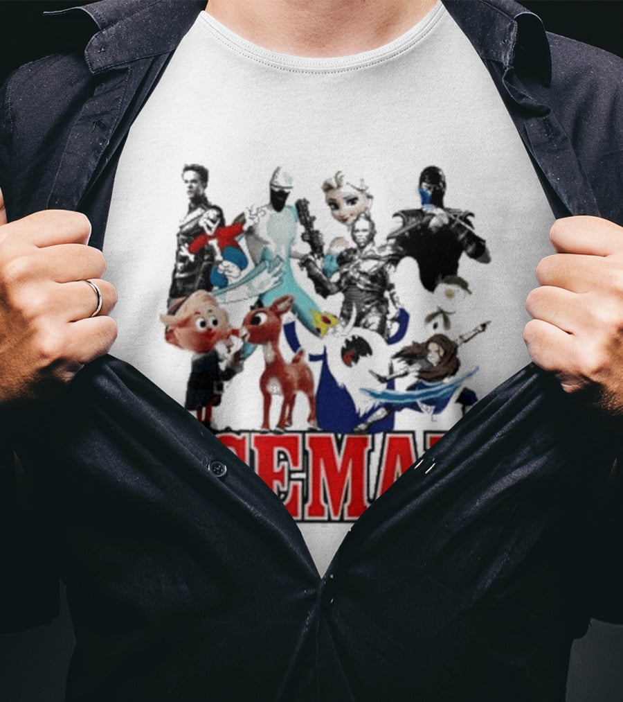 Secretclub Iceman Rudolph And Frosty Characters T-Shirt