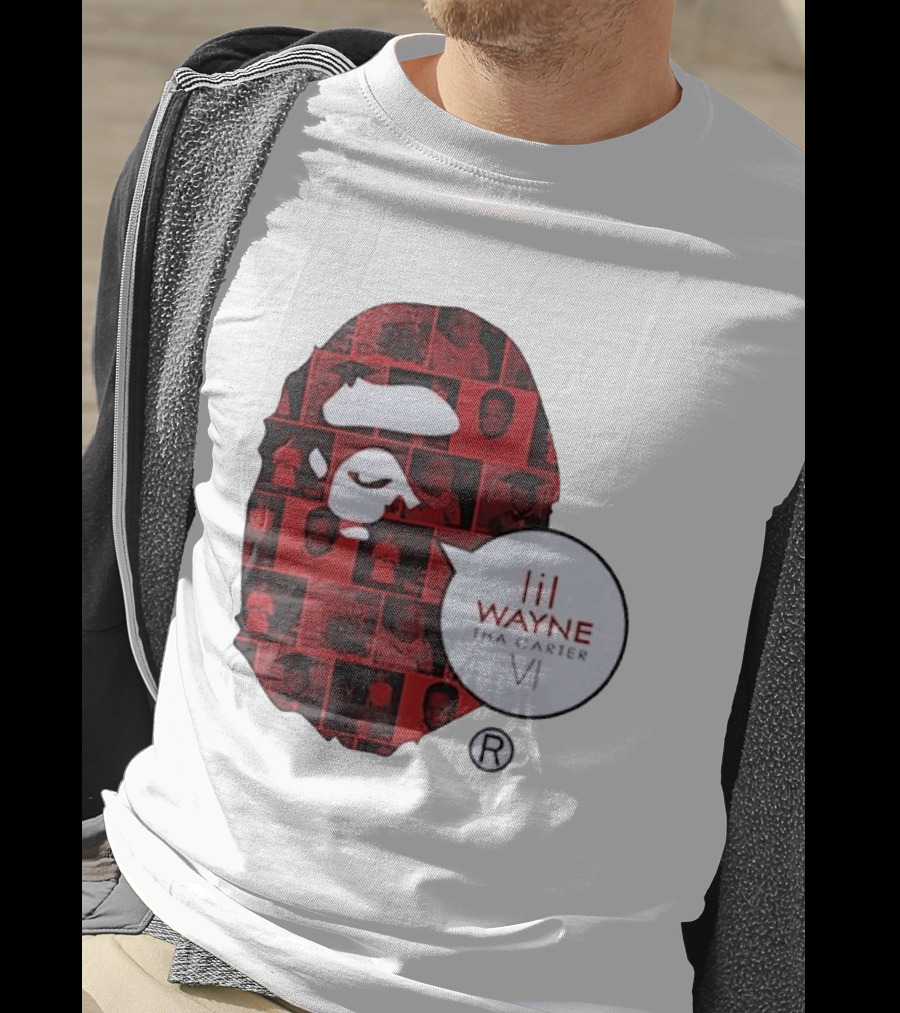 Lil Wayne Tha Carter VI BAPE Collaboration Red Photo Collage T-Shirt