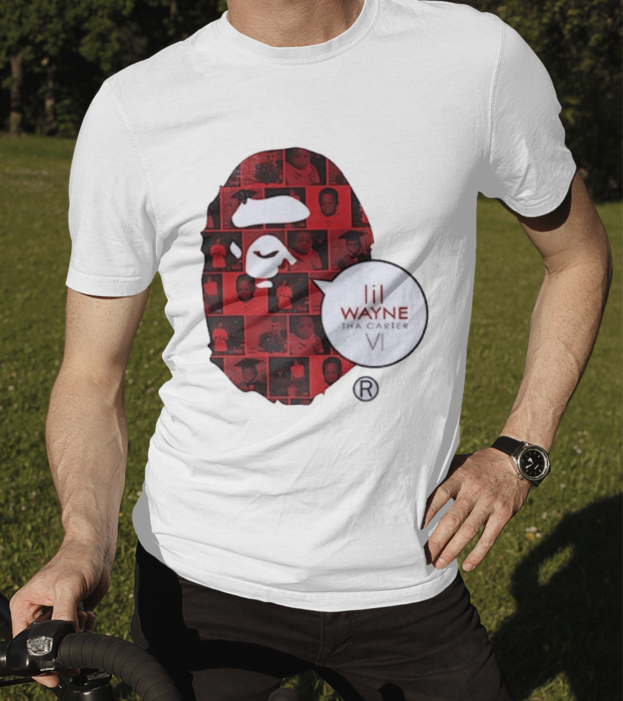 Lil Wayne Tha Carter VI BAPE Collaboration Red Photo Collage T-Shirt