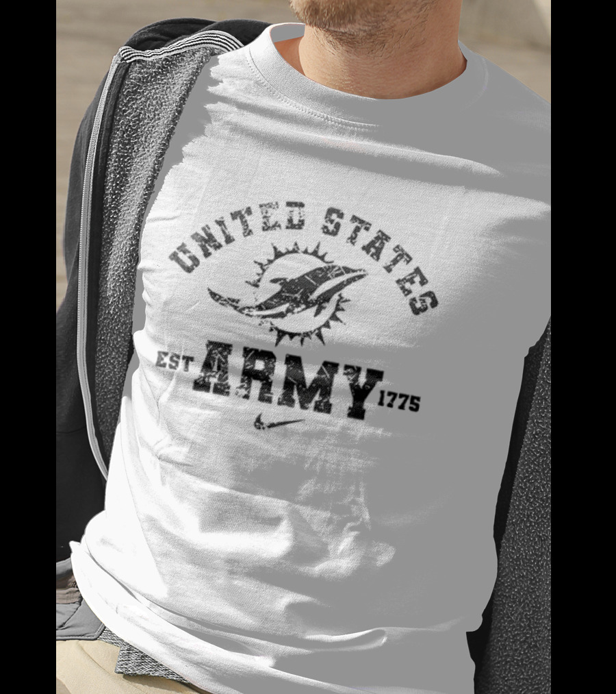 United States Army 1775 Miami Dolphins T-Shirt