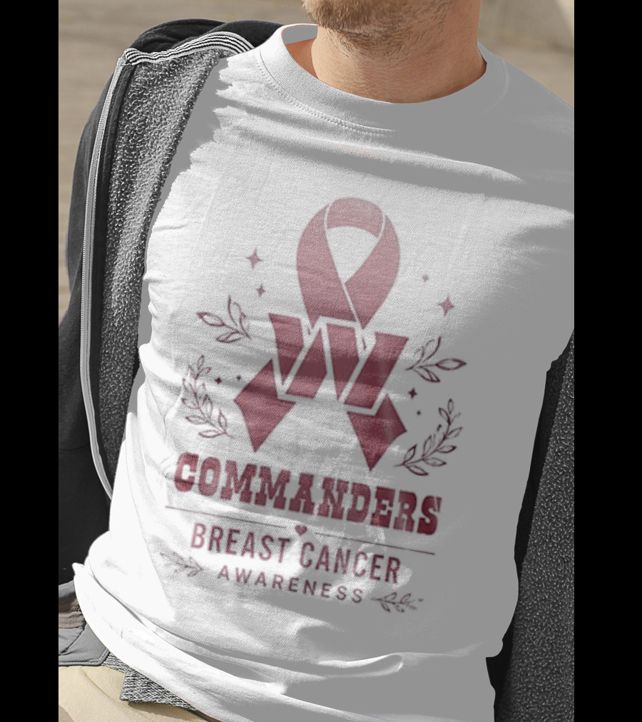Commanders Breast Cancer Awareness Ribbon Hope And Strength Support T-Shirt