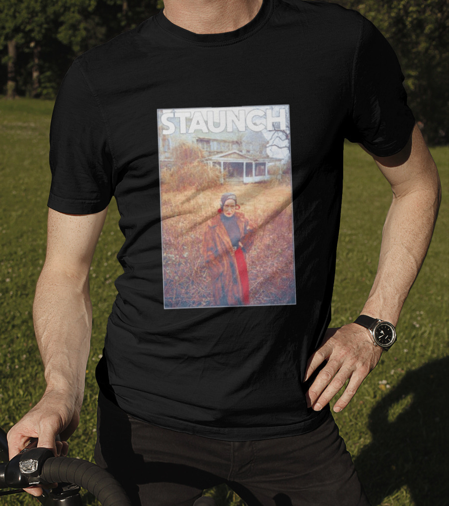 STAUNCH Vintage Fur Coat Homestead Scene T-Shirt
