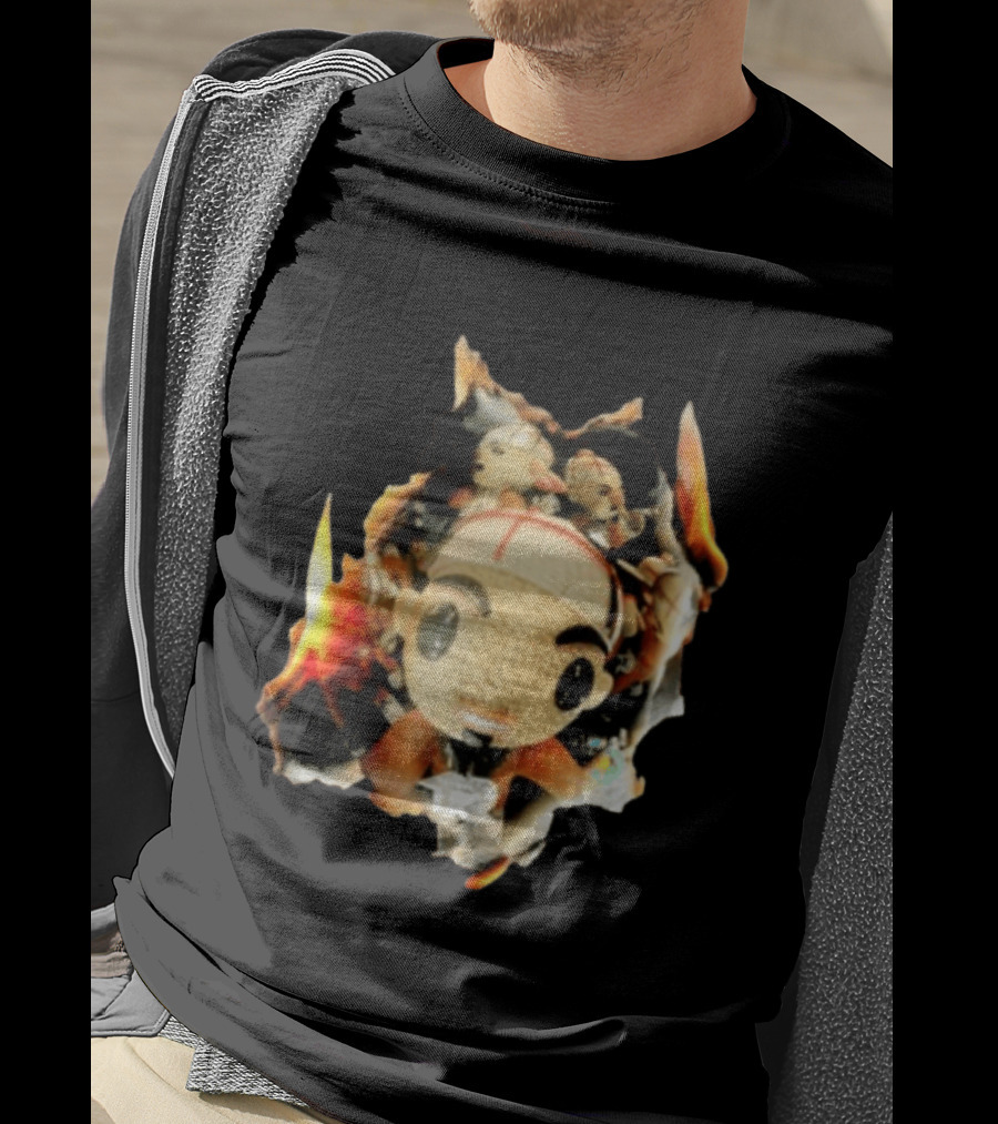Street Mob Chuyin Los Locos Nunca Mueren Burning Plush Doll Fiery T-Shirt