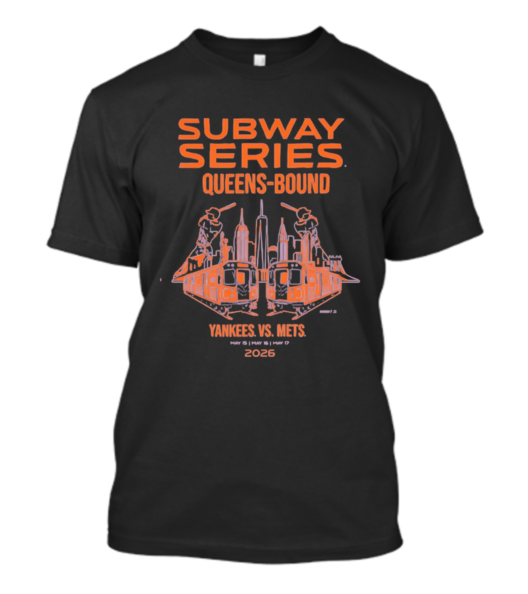 Subway Series Queens Bound Yankees Vs Mets 2026 New York City Skyline Baseball Rivalry T-Shirt