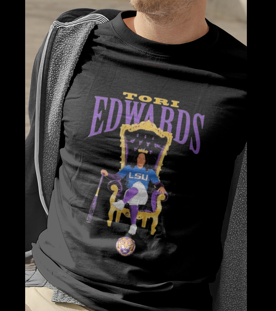 Tori Edwards LSU Tigers Softball Throne 2026 T-Shirt