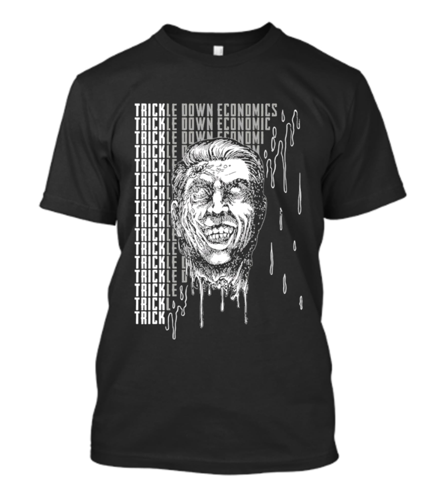 Trickle Down Economics Melting Face Concept T-Shirt