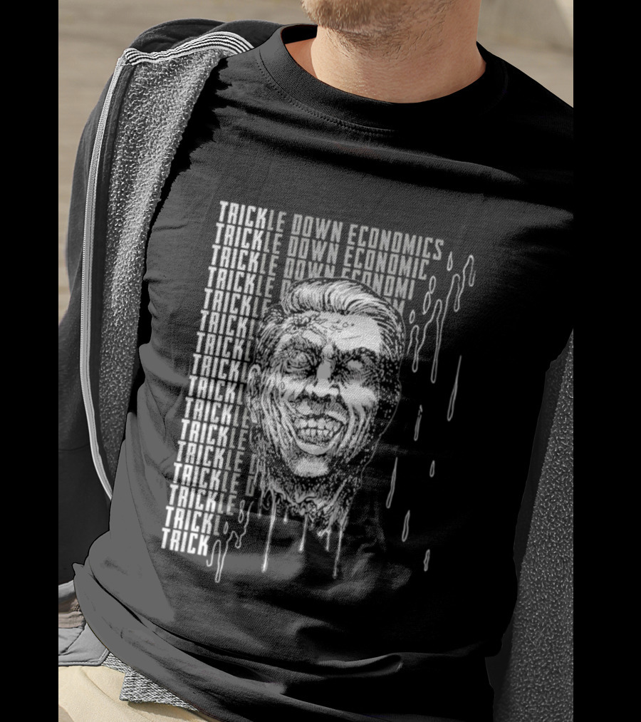 Trickle Down Economics Melting Face Concept T-Shirt